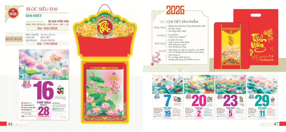 Lịch bloc siêu đại - Sen Việt