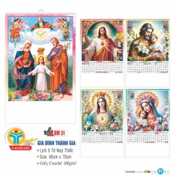 LỊCH 5 TỜ NẸP THIẾC - GIA ĐÌNH THÁNH GIA