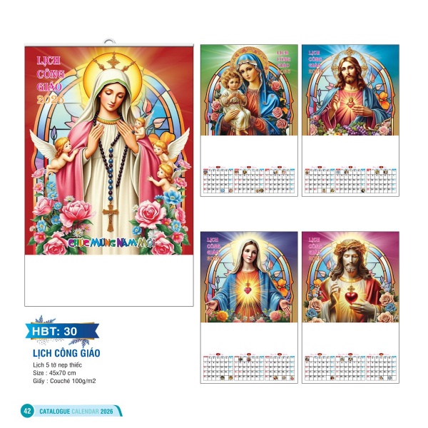 LỊCH 5 TỜ NẸP THIẾC - LỊCH CÔNG GIÁO