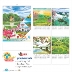 LỊCH 5 TỜ NẸP THIẾC - QUÊ HƯƠNG MẾN YÊU