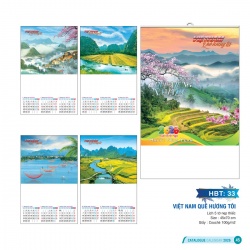 LỊCH 5 TỜ NẸP THIẾC - VIỆT NAM QUÊ HƯƠNG TÔI