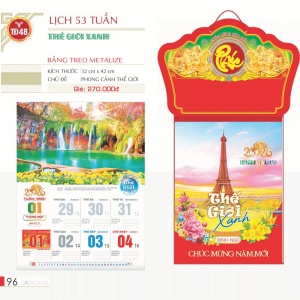 LỊCH 53 TUẦN - THẾ GIỚI XANH LỊCH 53 TUẦN - THẾ GIỚI XANH