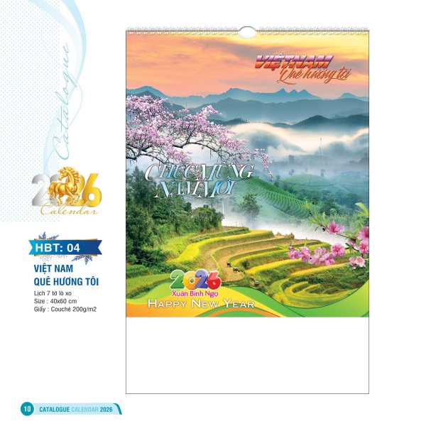 LỊCH 7 TỜ LÒ XO - VIỆT NAM QUÊ HƯƠNG TÔI