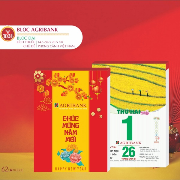LỊCH BLOC ĐẠI AGRIBANK - PHONG CẢNH VIỆT NAM