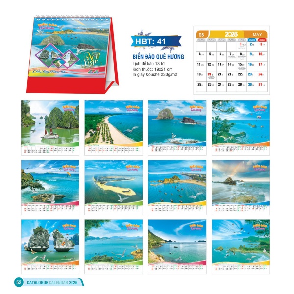 LỊCH ĐỂ BÀN - BIỂN ĐẢO QUÊ HƯƠNG