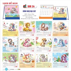 LỊCH ĐỂ BÀN - BÍNH NGỌ ĐẠI CÁT