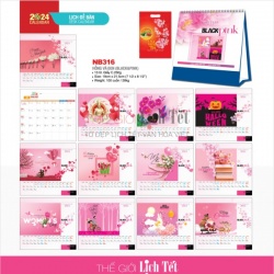 LỊCH ĐỂ BÀN - HỒNG VÀ ĐEN