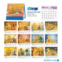 LỊCH ĐỂ BÀN - NGỰA VÀNG THỊNH VƯỢNG