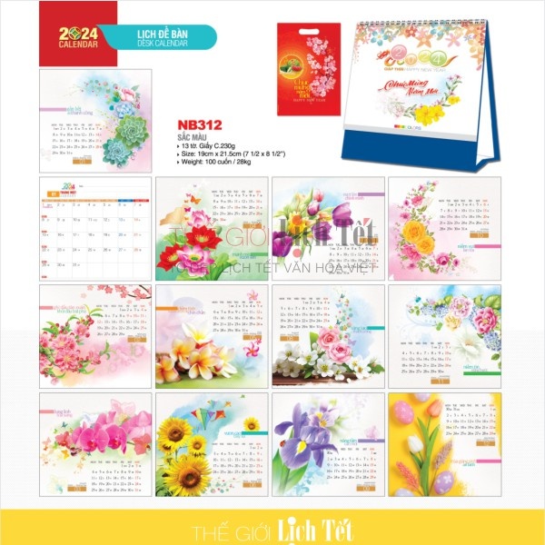 LỊCH ĐỂ BÀN - SẮC MÀU