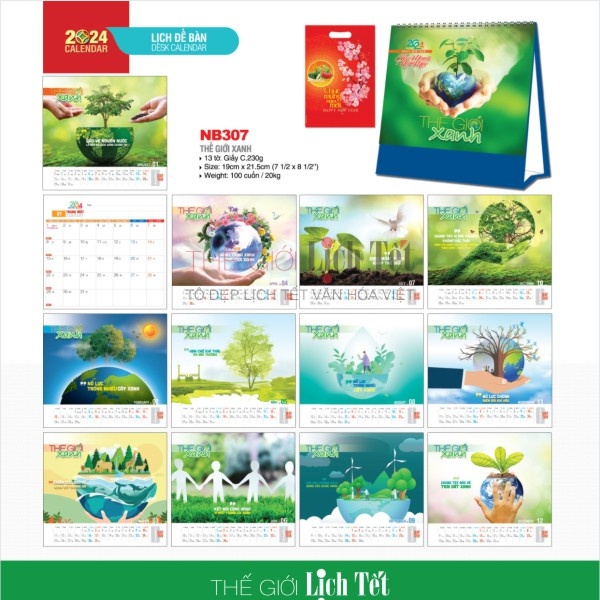 LỊCH ĐỂ BÀN - THẾ GIỚI XANH