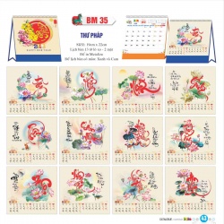 LỊCH ĐỂ BÀN - THƯ PHÁP