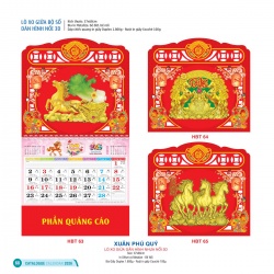 LỊCH LÒ XO GIỮA BỘ SỐ DÁN HÌNH NỔI 3D - XUÂN PHÚ QUÝ