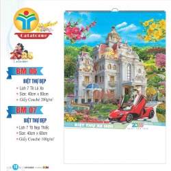 LỊCH TREO TƯỜNG 7 TỜ - BIỆT THỰ ĐẸP