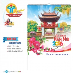 LỊCH TREO TƯỜNG 7 TỜ - HÀ NỘI MẾN YÊU