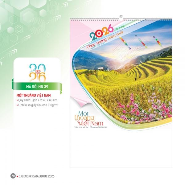 LỊCH TREO TƯỜNG 7 TỜ - MỘT THOÁNG VIỆT NAM