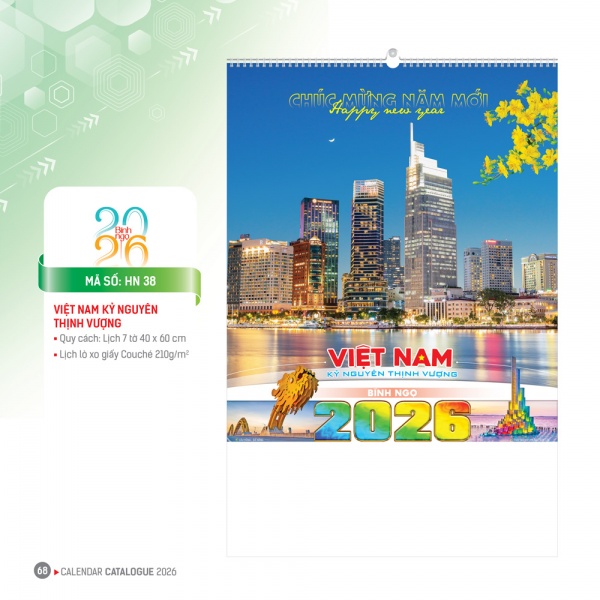 LỊCH TREO TƯỜNG 7 TỜ - VIỆT NAM KỶ NGUYÊN THỊNH VƯỢNG